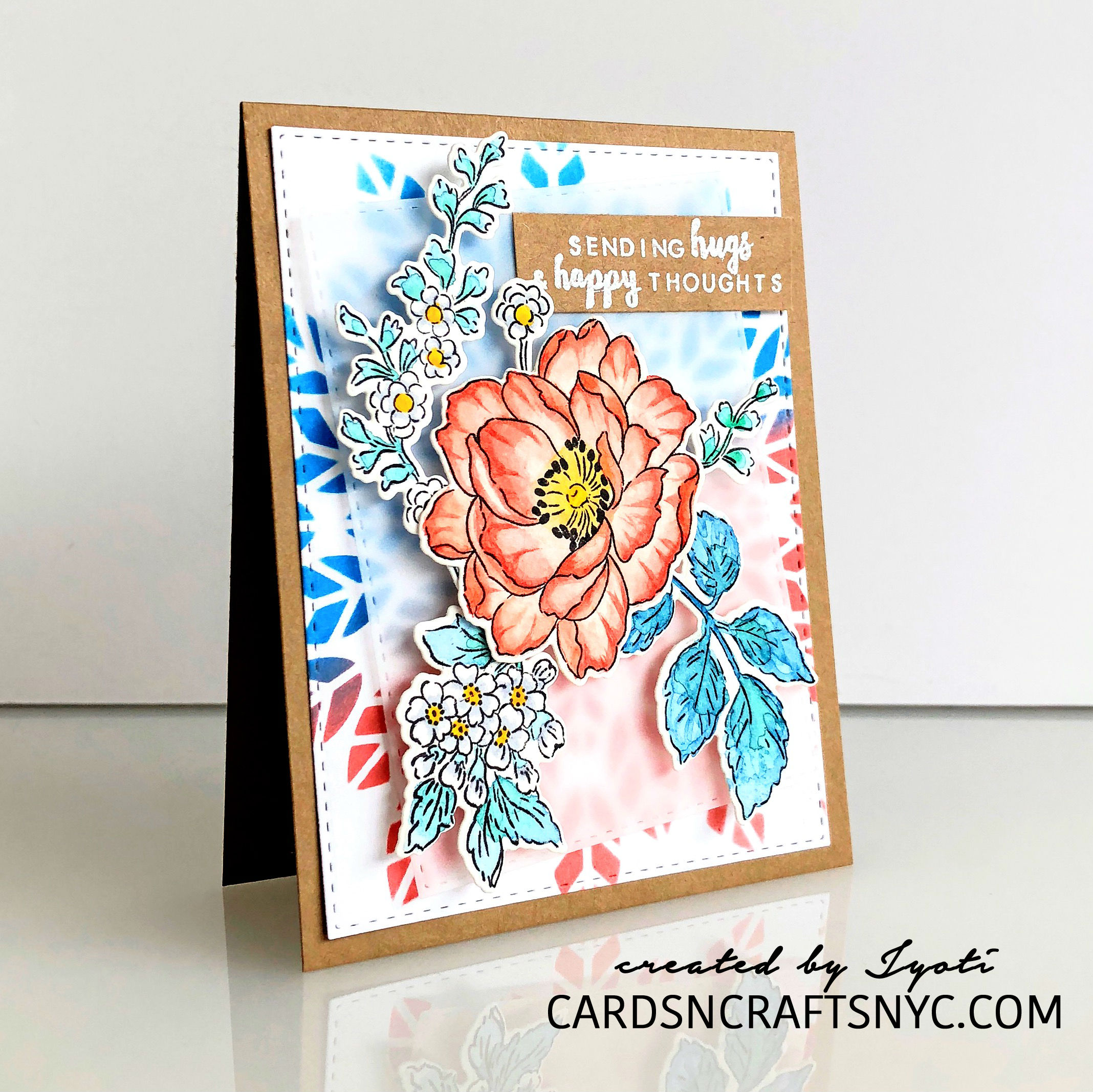 Hand made card using Altenew Beautiful Day Stamp