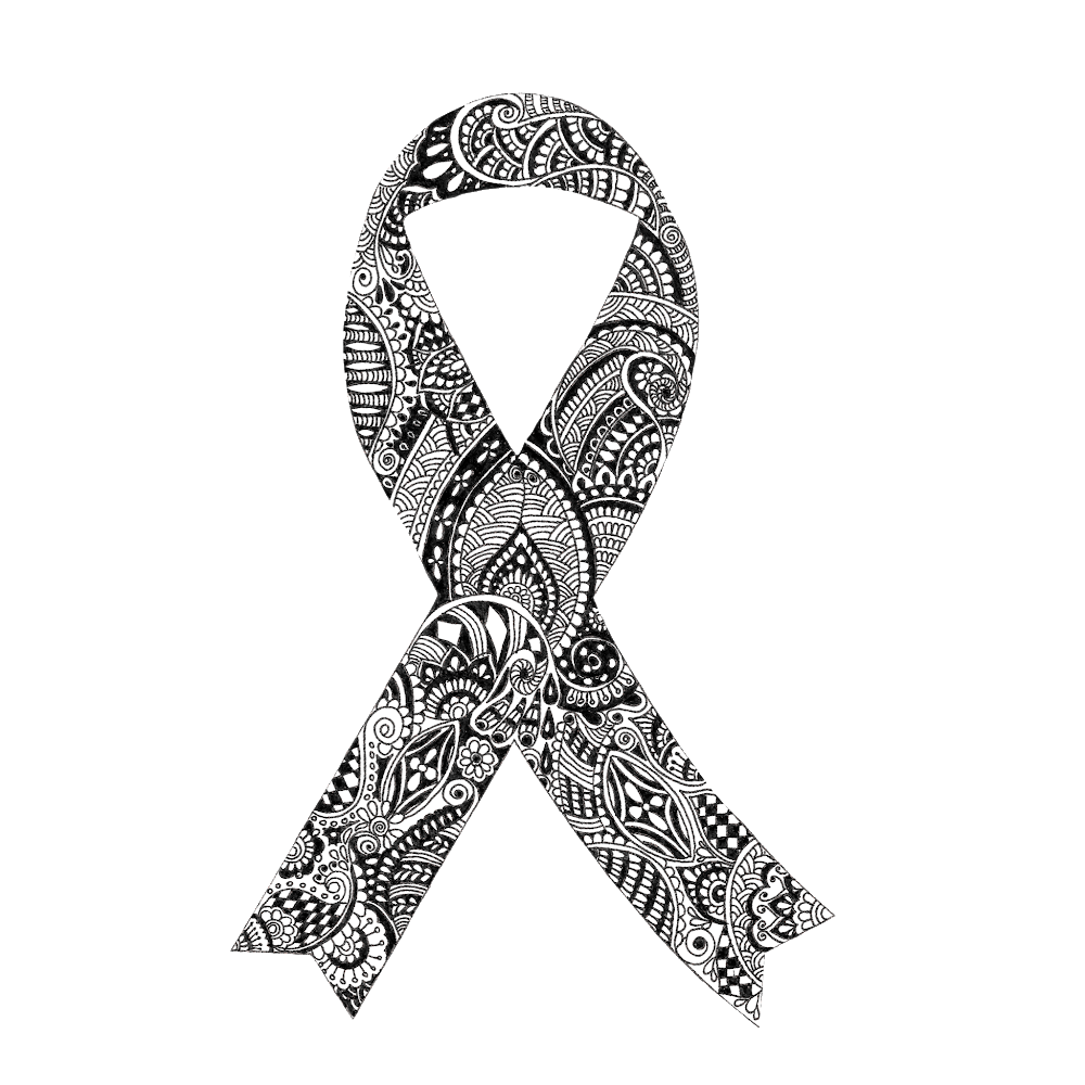EDS/HSD AWARENESS ribbon filled with henna patterns