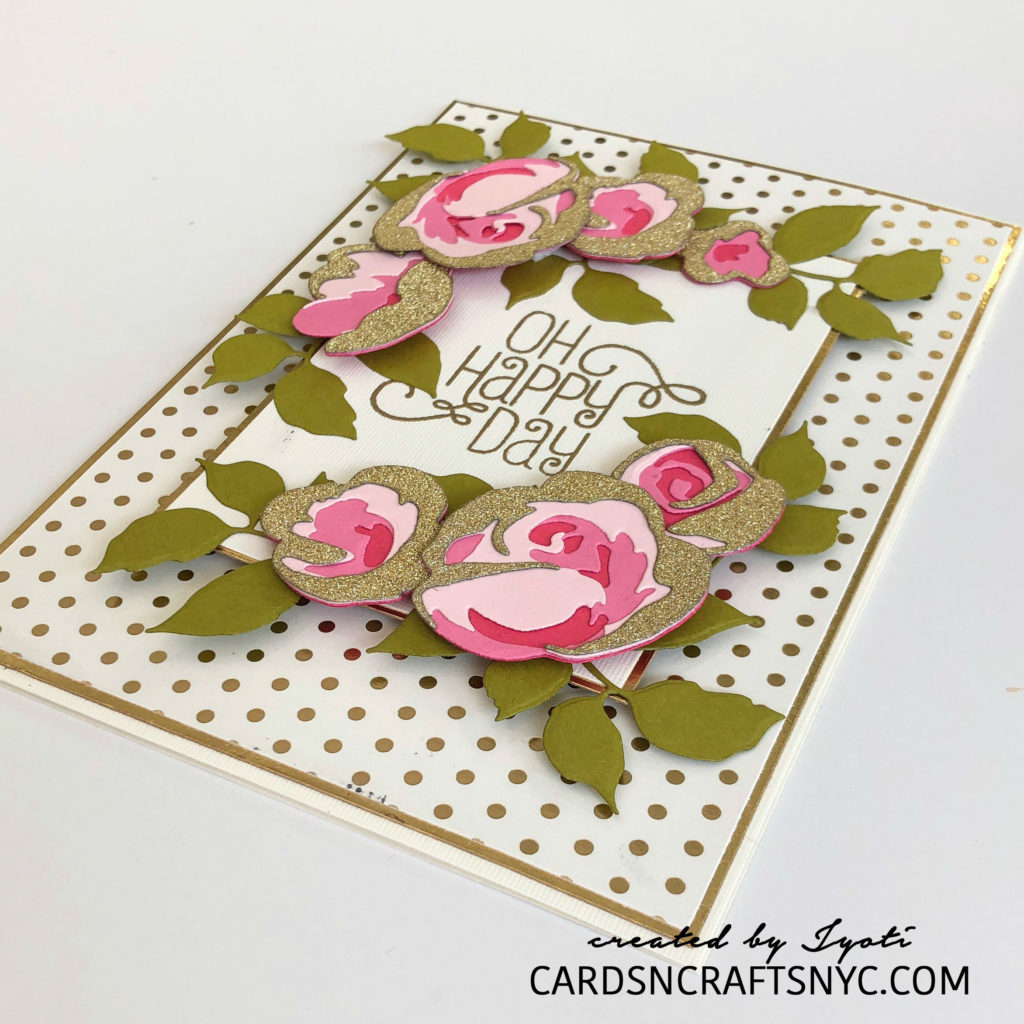 Altenew Rose Flurries Dies Wedding Card - CARDSNCRAFTSNYC