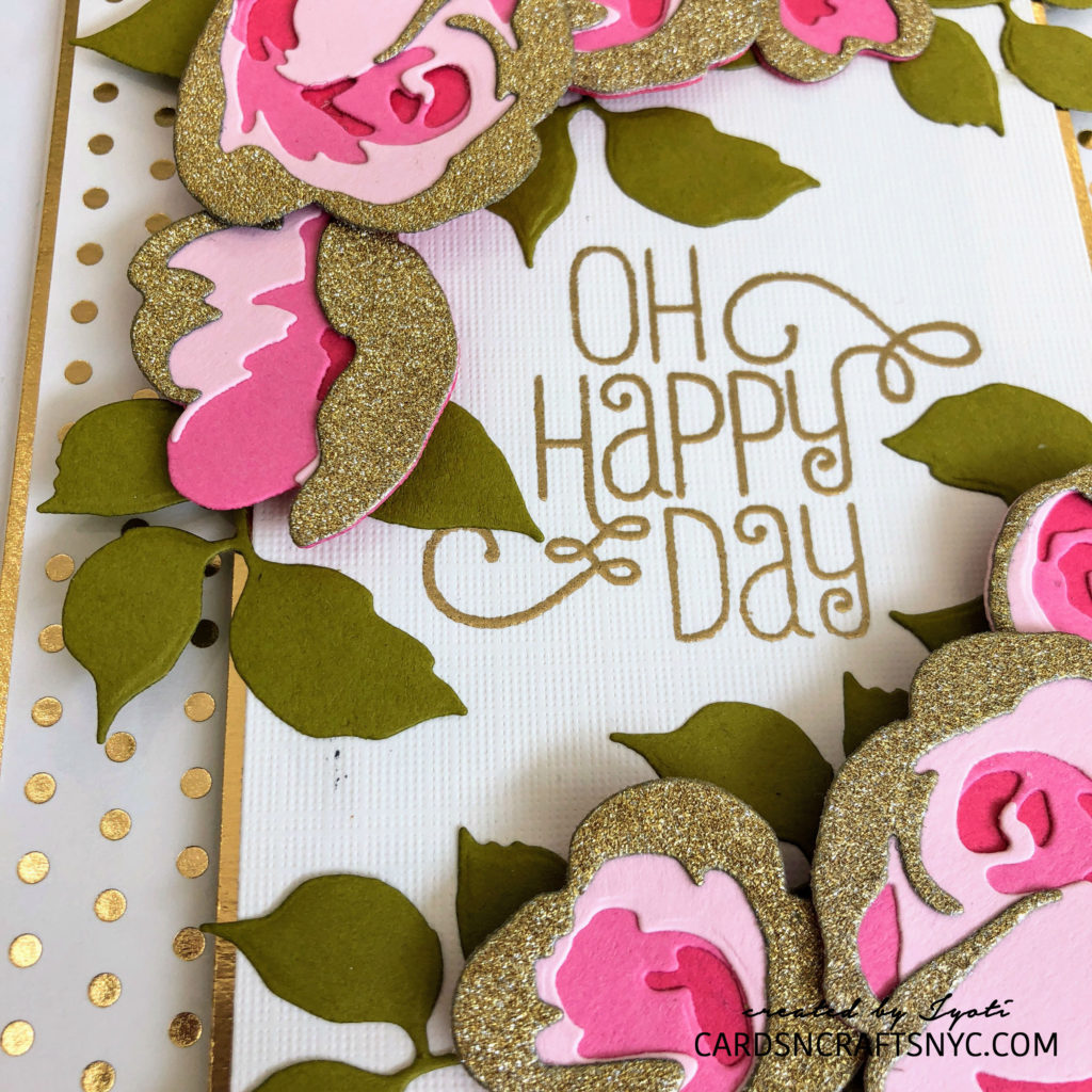 Altenew Rose Flurries Dies Wedding Card - CARDSNCRAFTSNYC