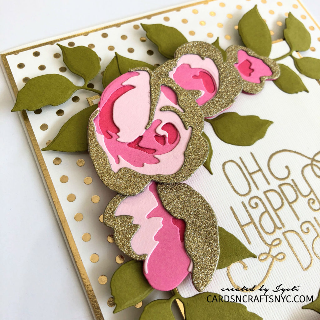 Altenew Rose Flurries Dies Wedding Card - CARDSNCRAFTSNYC