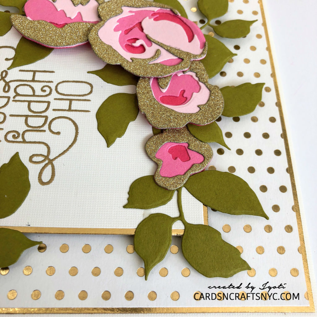 Altenew Rose Flurries Dies Wedding Card - CARDSNCRAFTSNYC