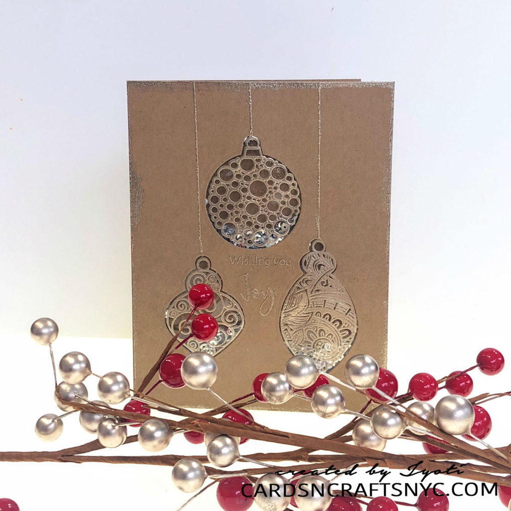 Christmas Card using Ornate Ornaments Stamp and Die set CARDSNCRAFTSNYC