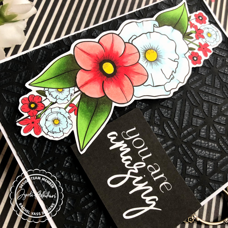 digital stamp sentiments printed in white on black