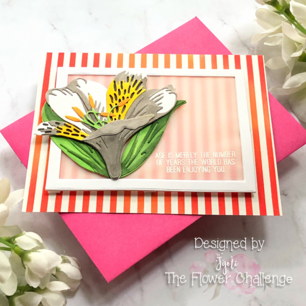 Peruvian Lily Stripe Birthday Card - Image 2