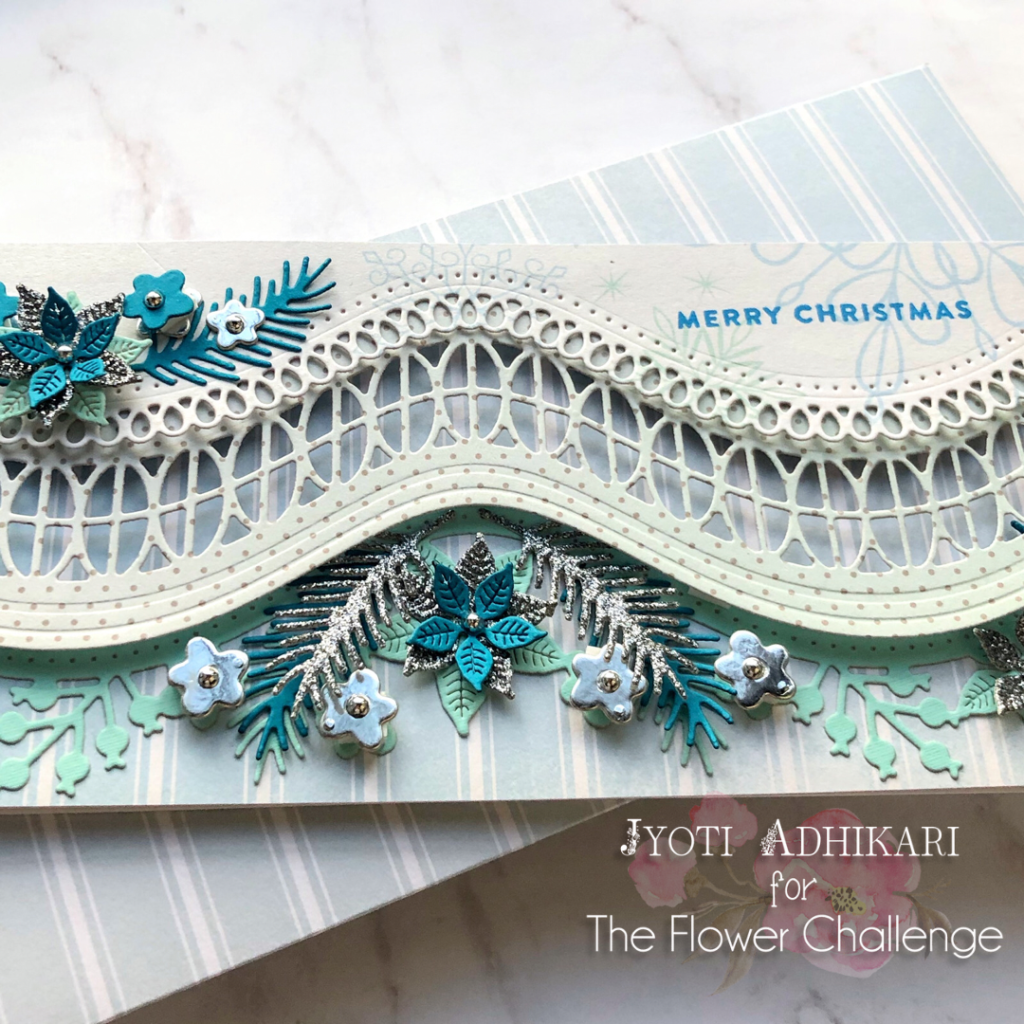 Spellbinders large die of the month November 2021 . Card created for dec 21 flower challenge