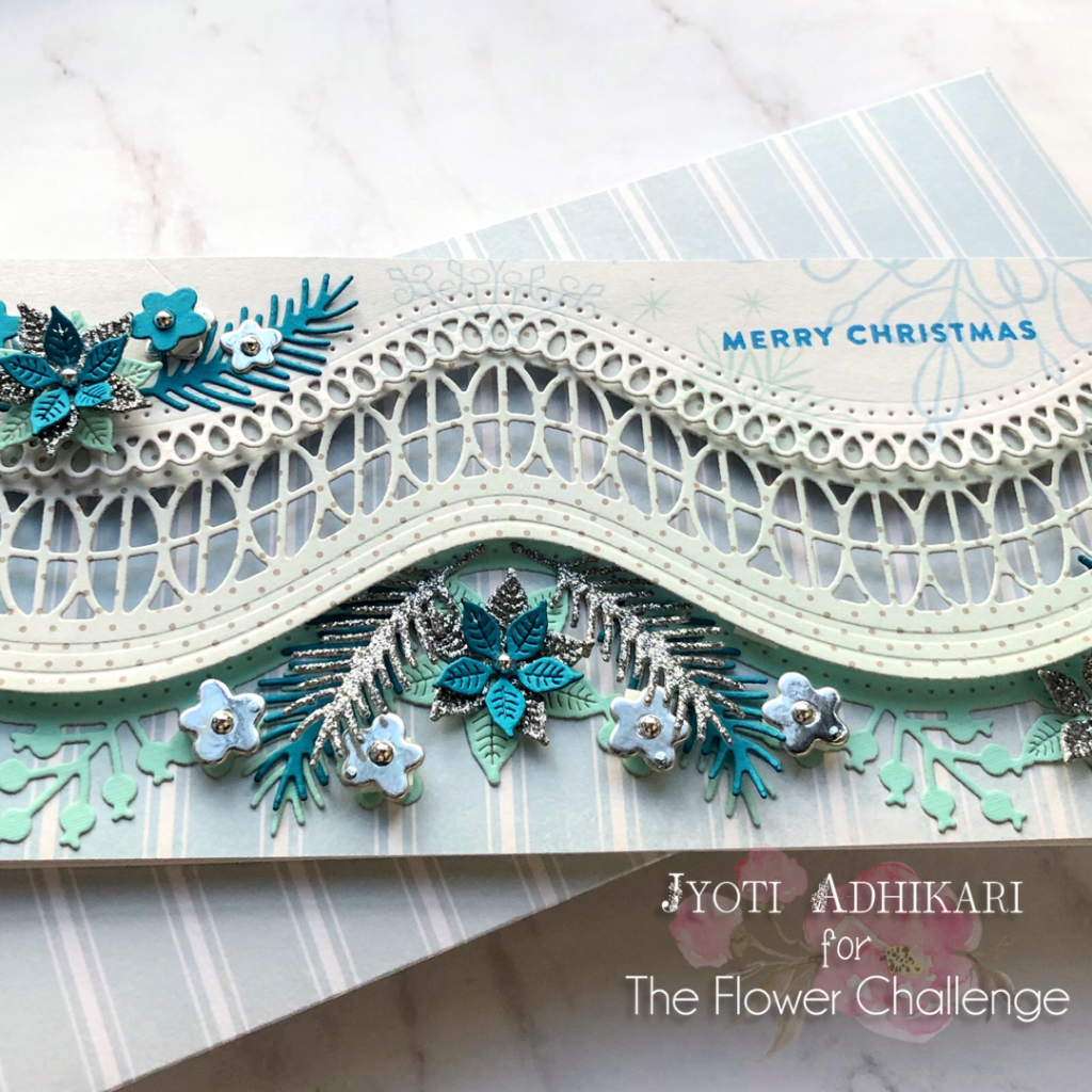 Spellbinders large die of the month November 2021 . Card created for dec 21 flower challenge 