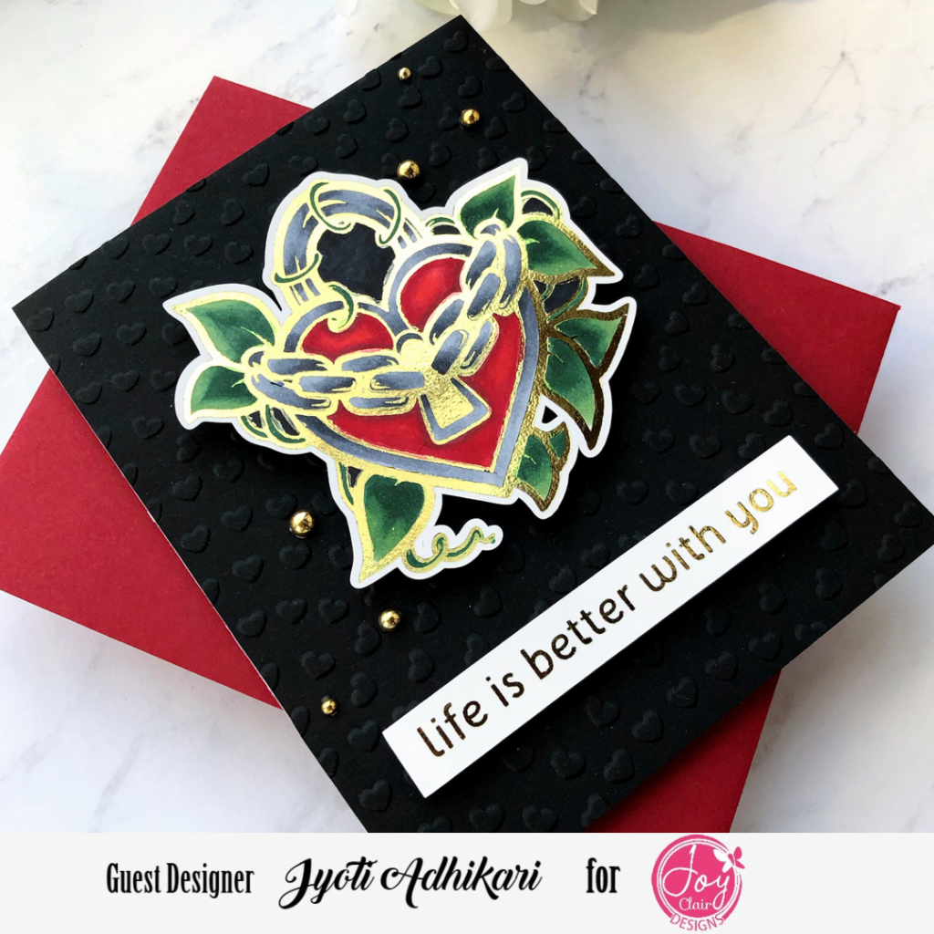 Joy clair designs strong heart stamp set.