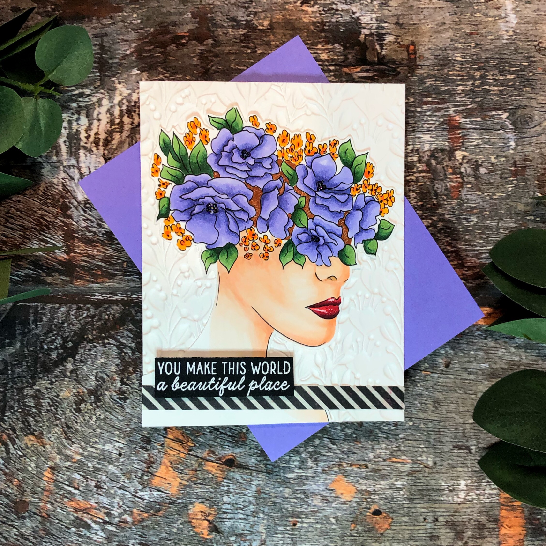 Flower Hat Beautiful world card