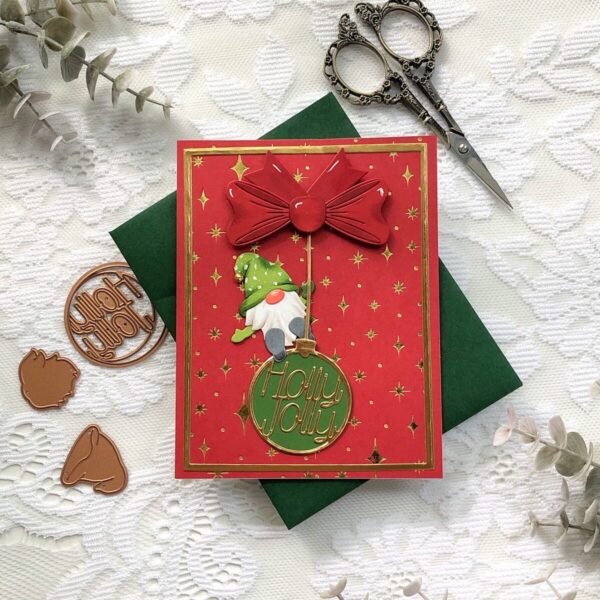 Swinging Gnome Holly Jolly Card - Image 3