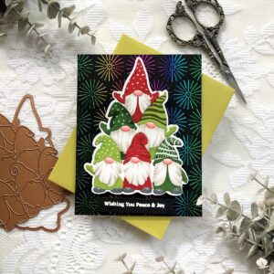 Gnome Tree Wishing You Peace And Joy Christmas Card