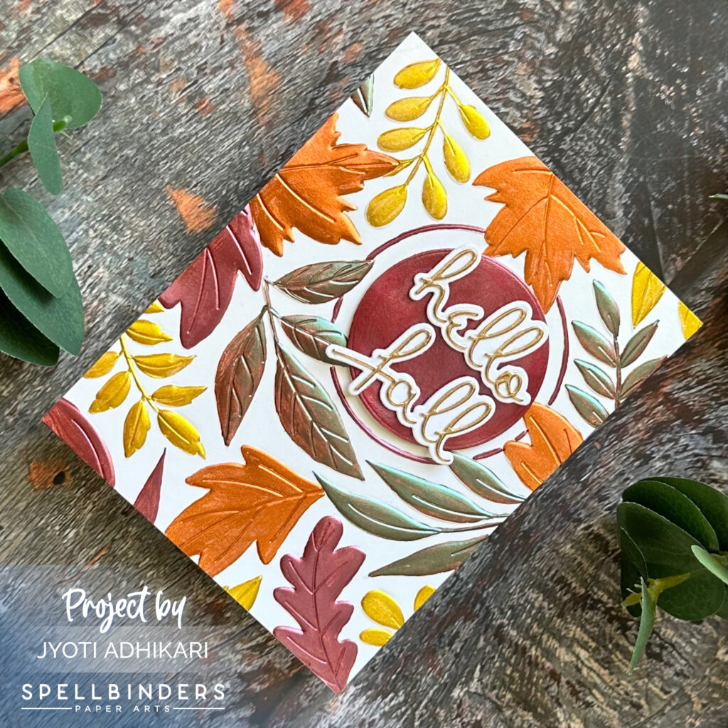 Fall card created using the autumn of serenade collection from Spellbinders