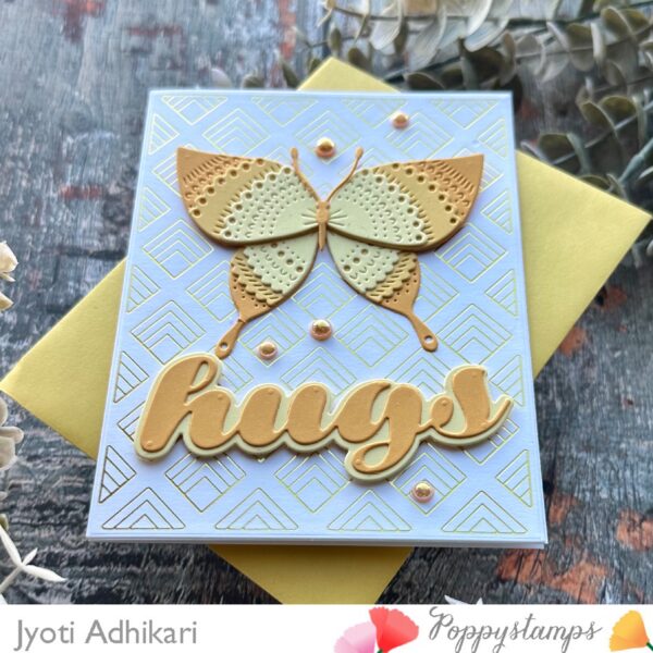 Bright Yellow Butterfly Hugs Card - Image 4