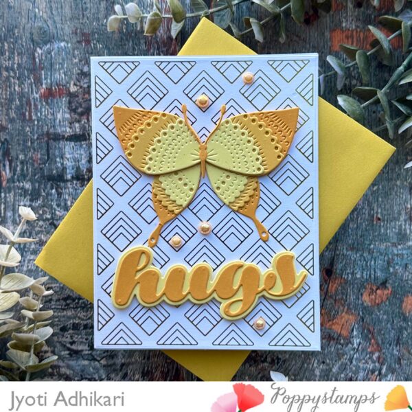 Bright Yellow Butterfly Hugs Card