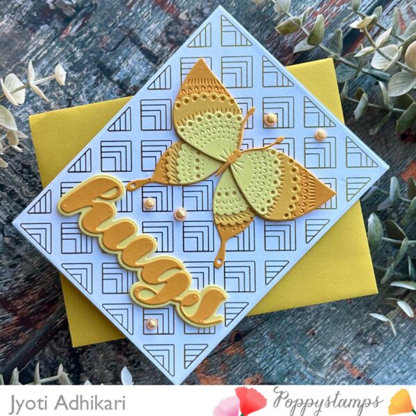 Bright Yellow Butterfly Hugs Card - Image 2