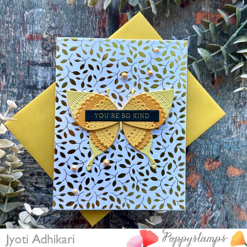 Bright Yellow Butterfly You’re So Kind Card