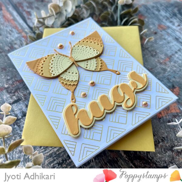 Bright Yellow Butterfly Hugs Card - Image 3