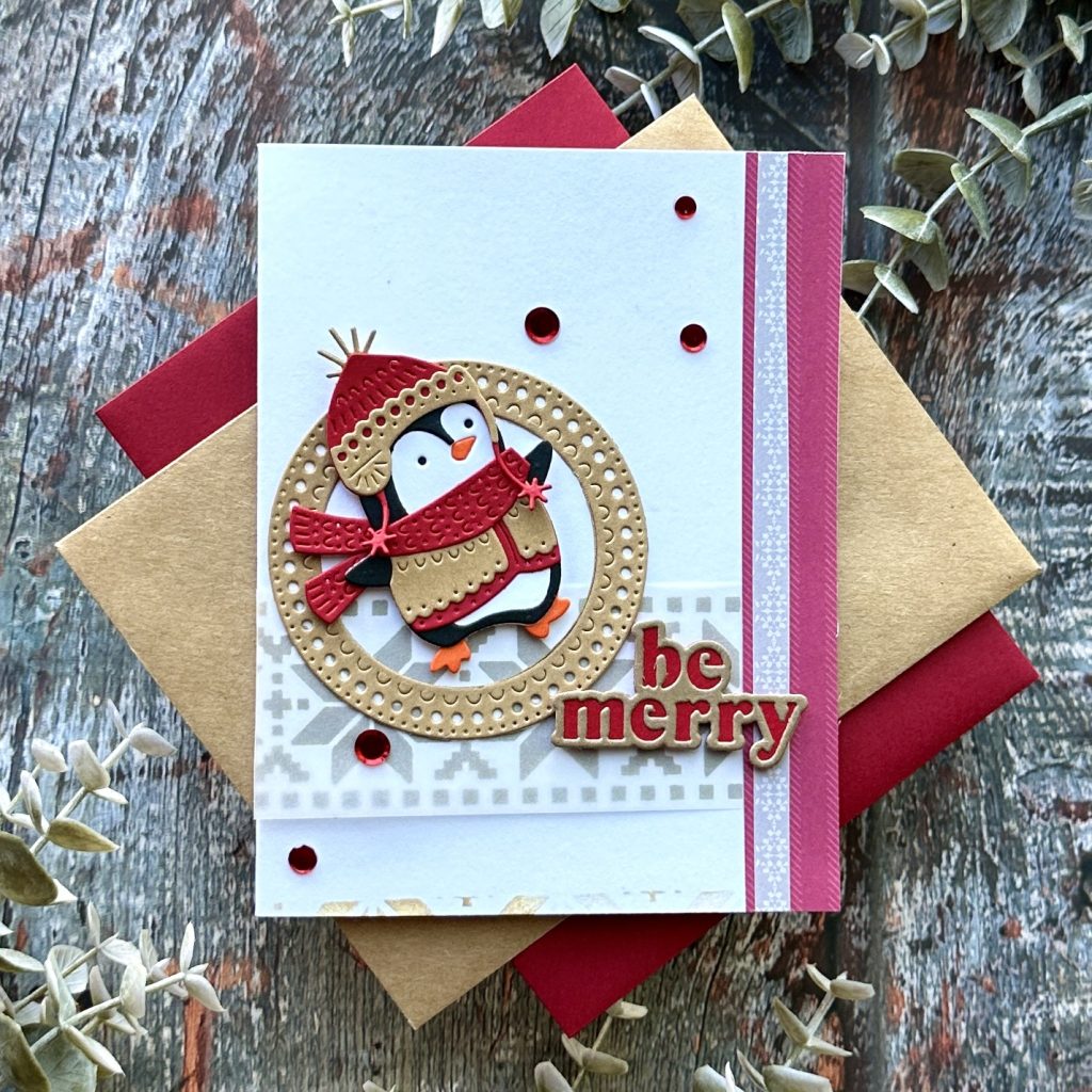 Be Merry Dancing Penguin Card