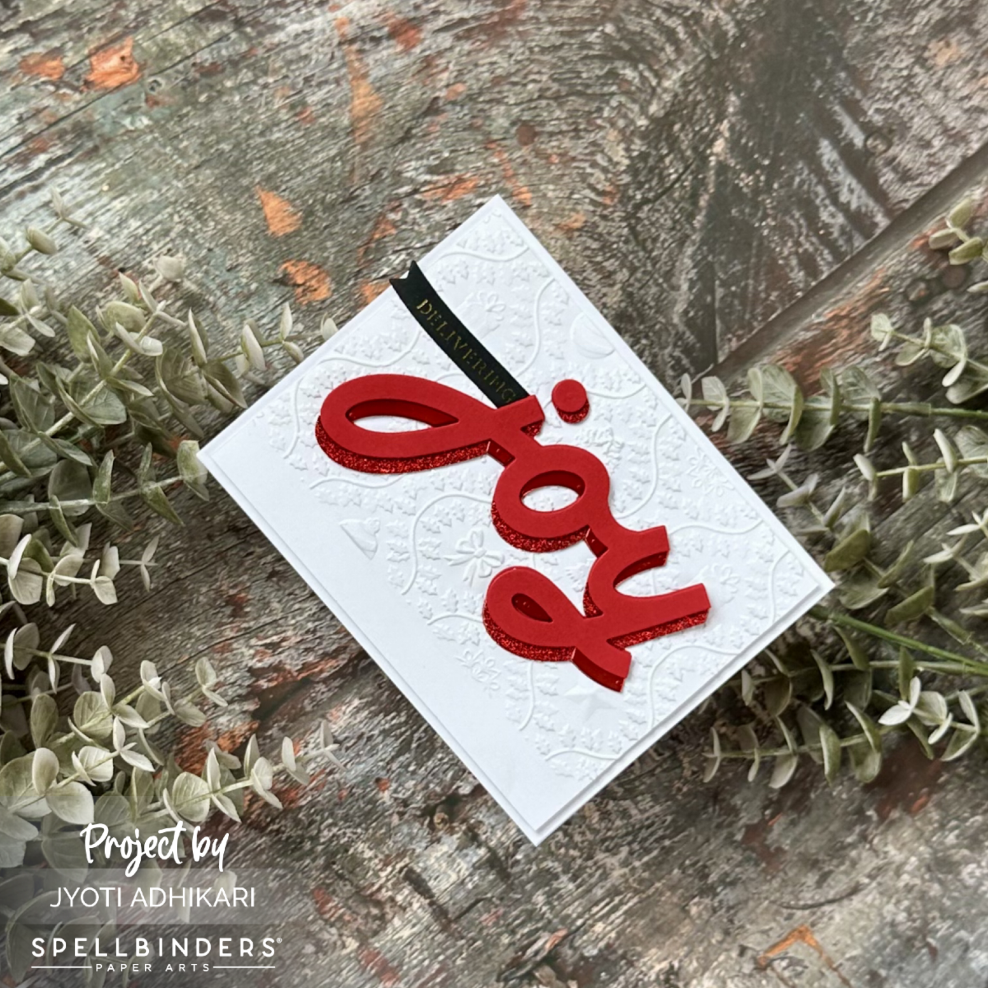 Big Joy White Embossed Christmas Card - Image 4