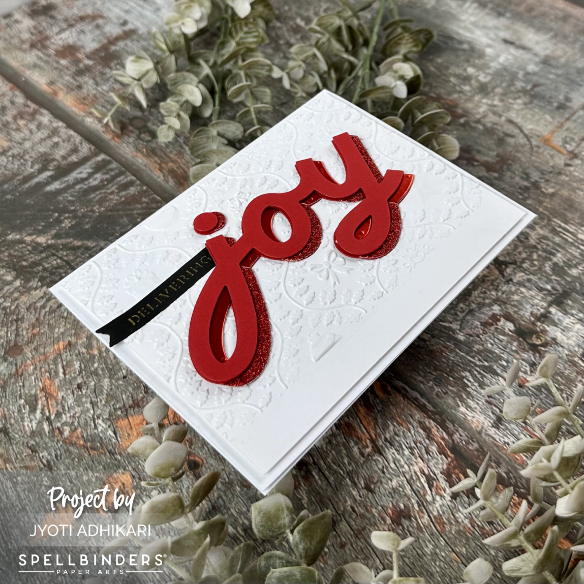 Big Joy White Embossed Christmas Card