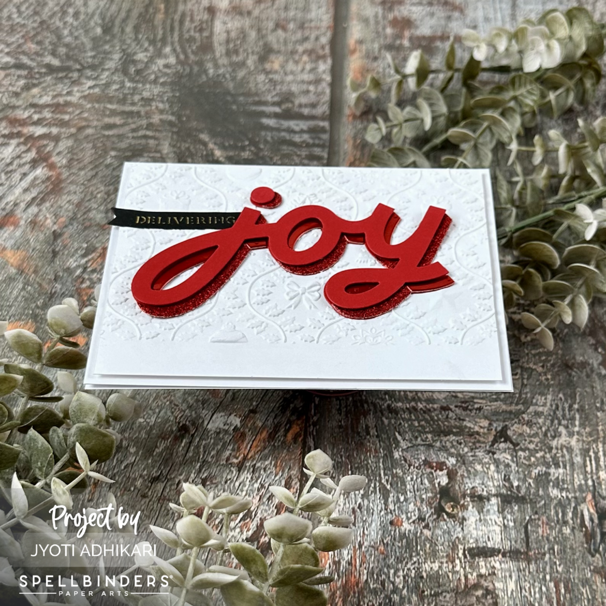 Big Joy White Embossed Christmas Card - Image 2