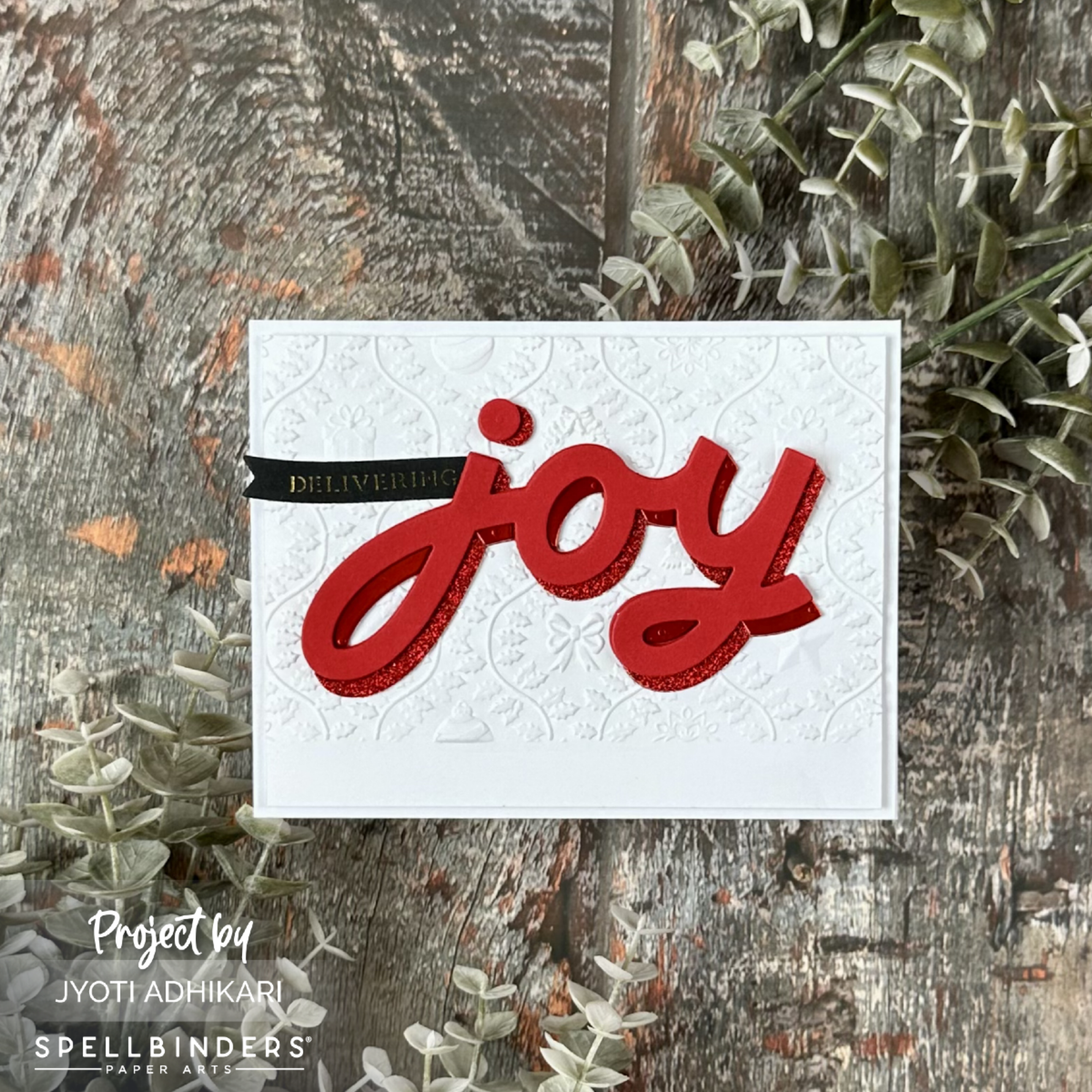 Big Joy White Embossed Christmas Card - Image 3