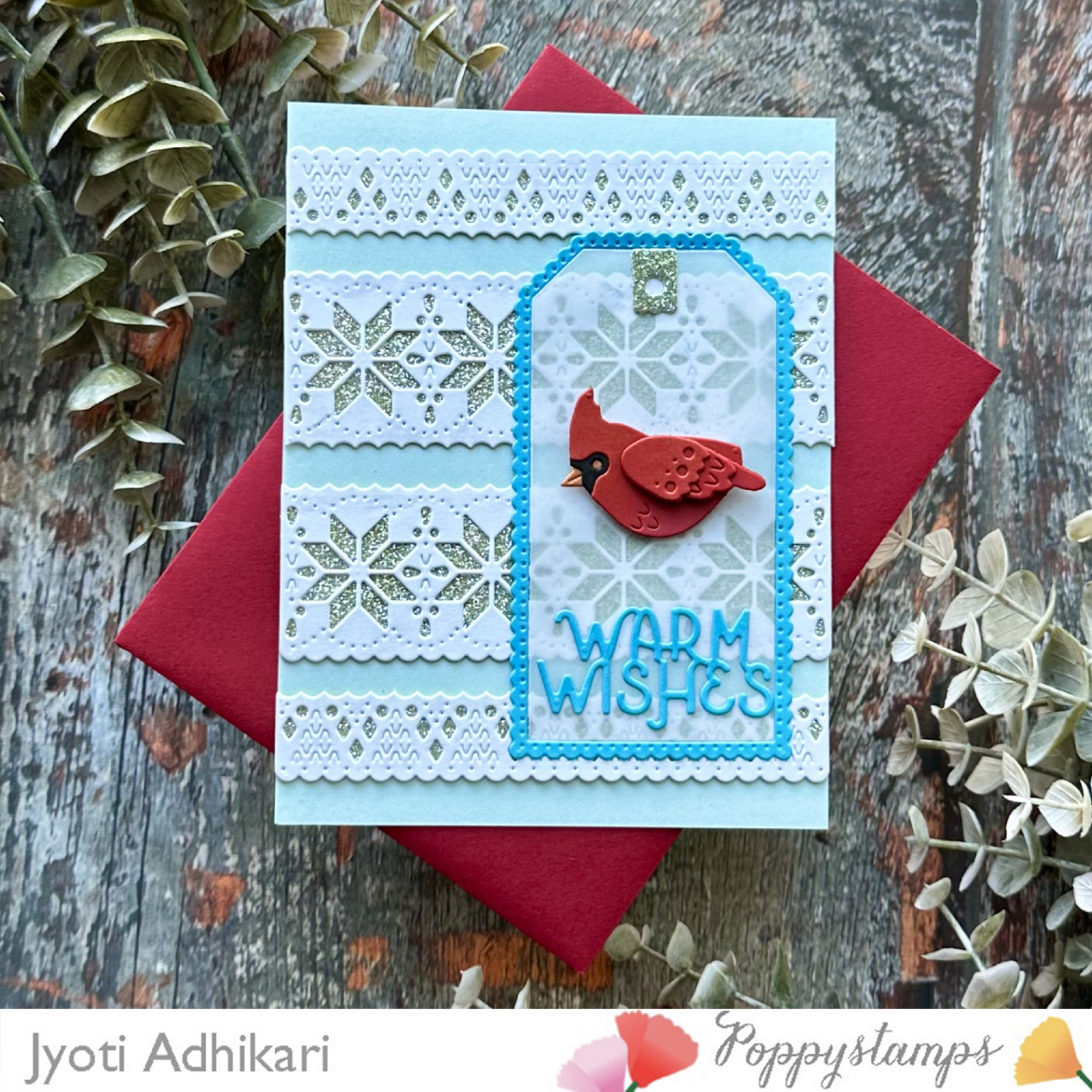 Warm Wishes Nordic Cardinal Christmas Card - Image 3