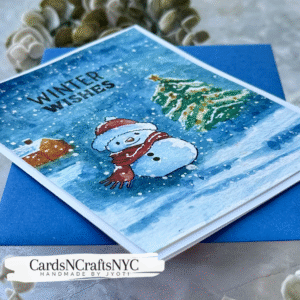 Winter Wishes Watercolor Snowman Card