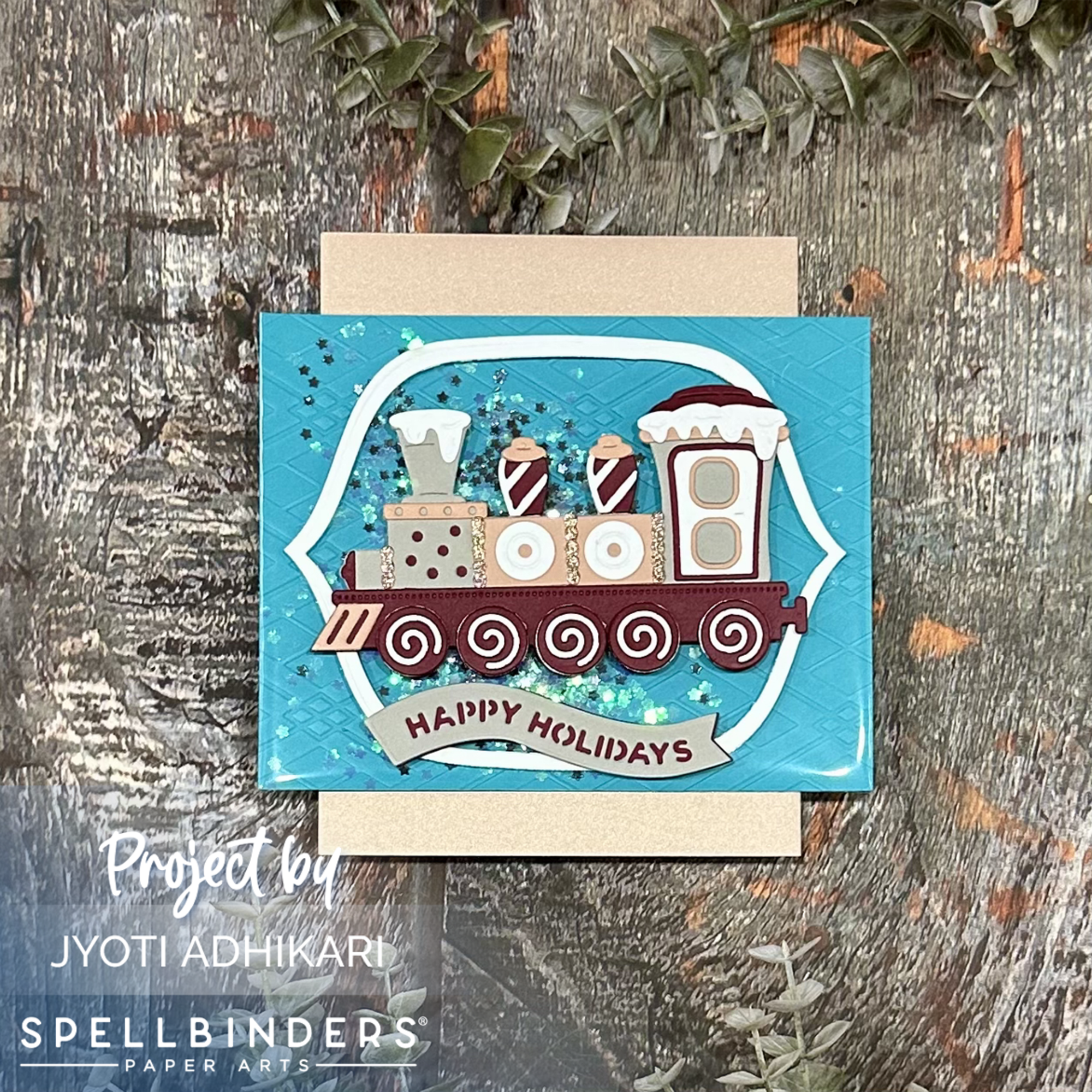 Holiday Train Happy Holidays Shaker Card - Image 3