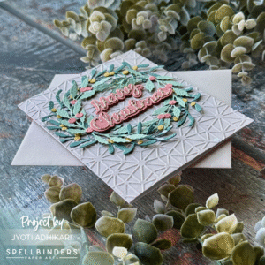 Layered Holiday Wreath Merry Christmas Card