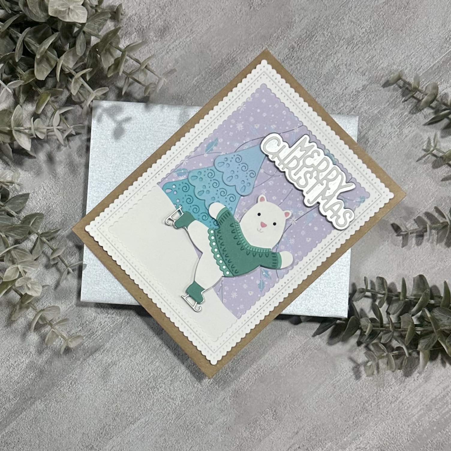 Skating Polar Bear Christmas Card - Image 4