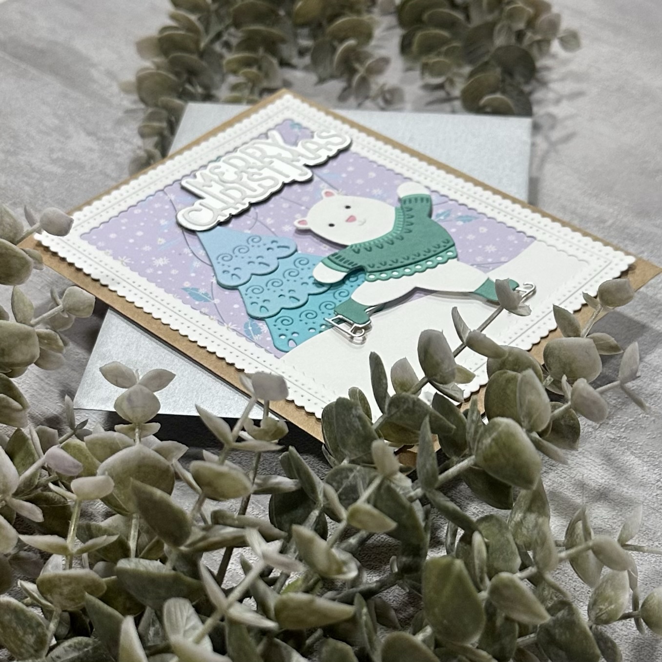 Skating Polar Bear Christmas Card