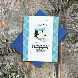 Skiing Into a Happy Birthday Card