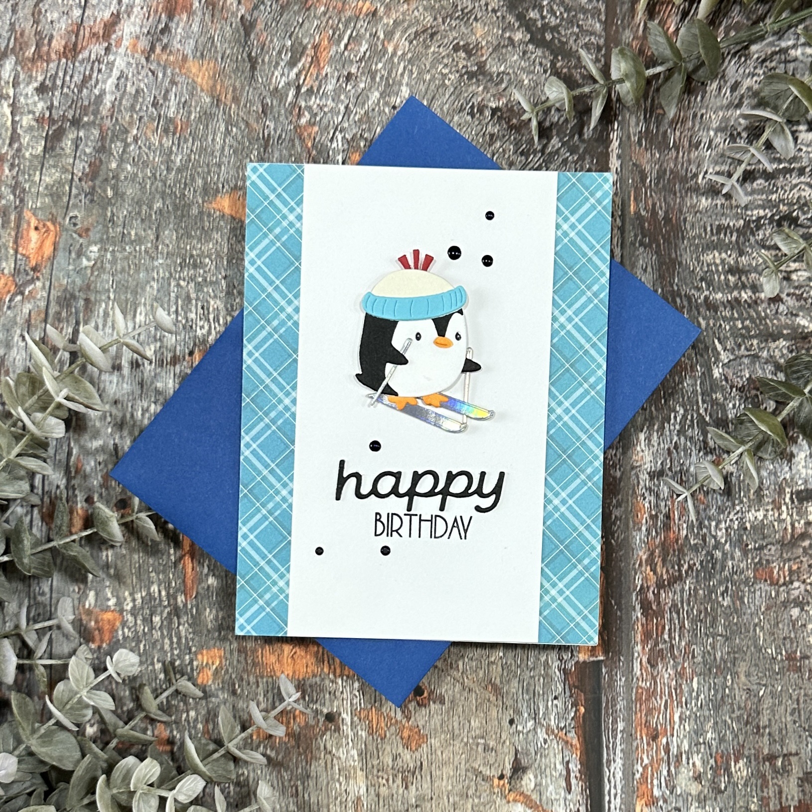Skiing Into a Happy Birthday Card