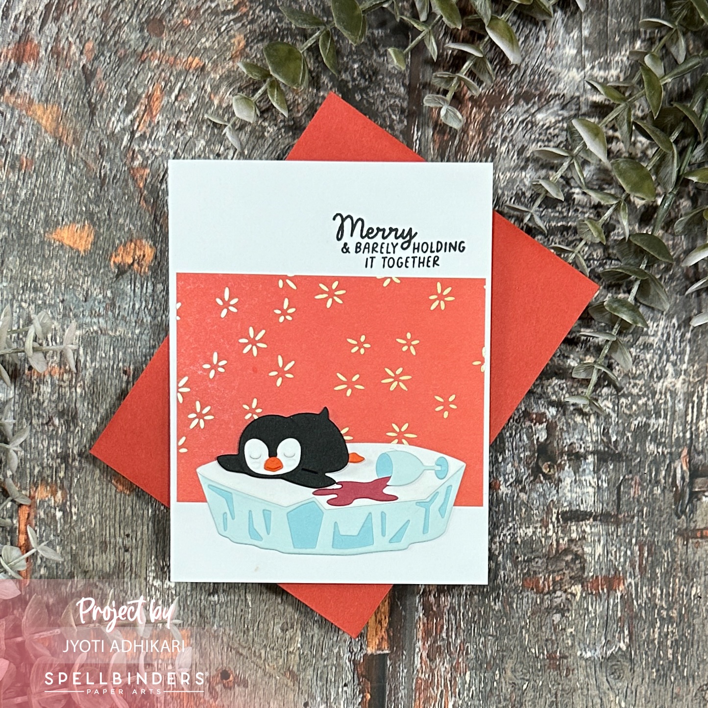 Merry & Barely Holding It Together — Penguin Christmas Card - Image 4