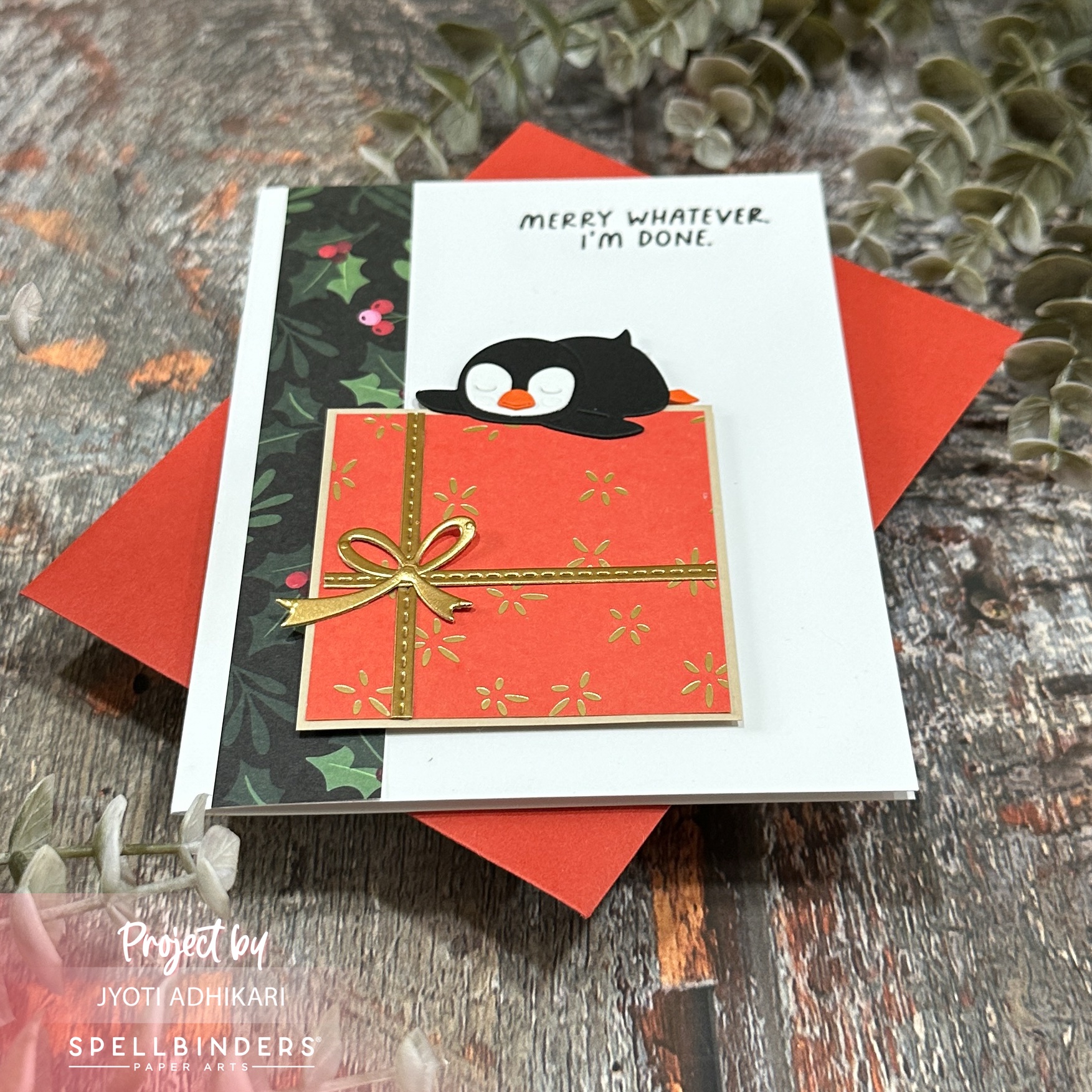 Merry Whatever, I’m Done — Penguin Gift Christmas Card - Image 2
